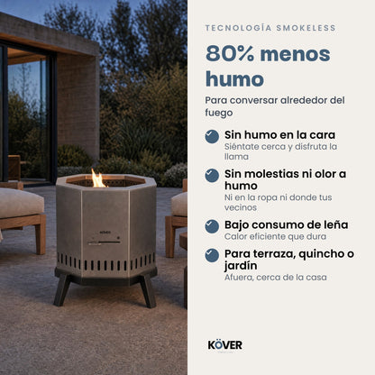 Brasero sin humo Aysén – 80% menos humo para conversar alrededor del fuego