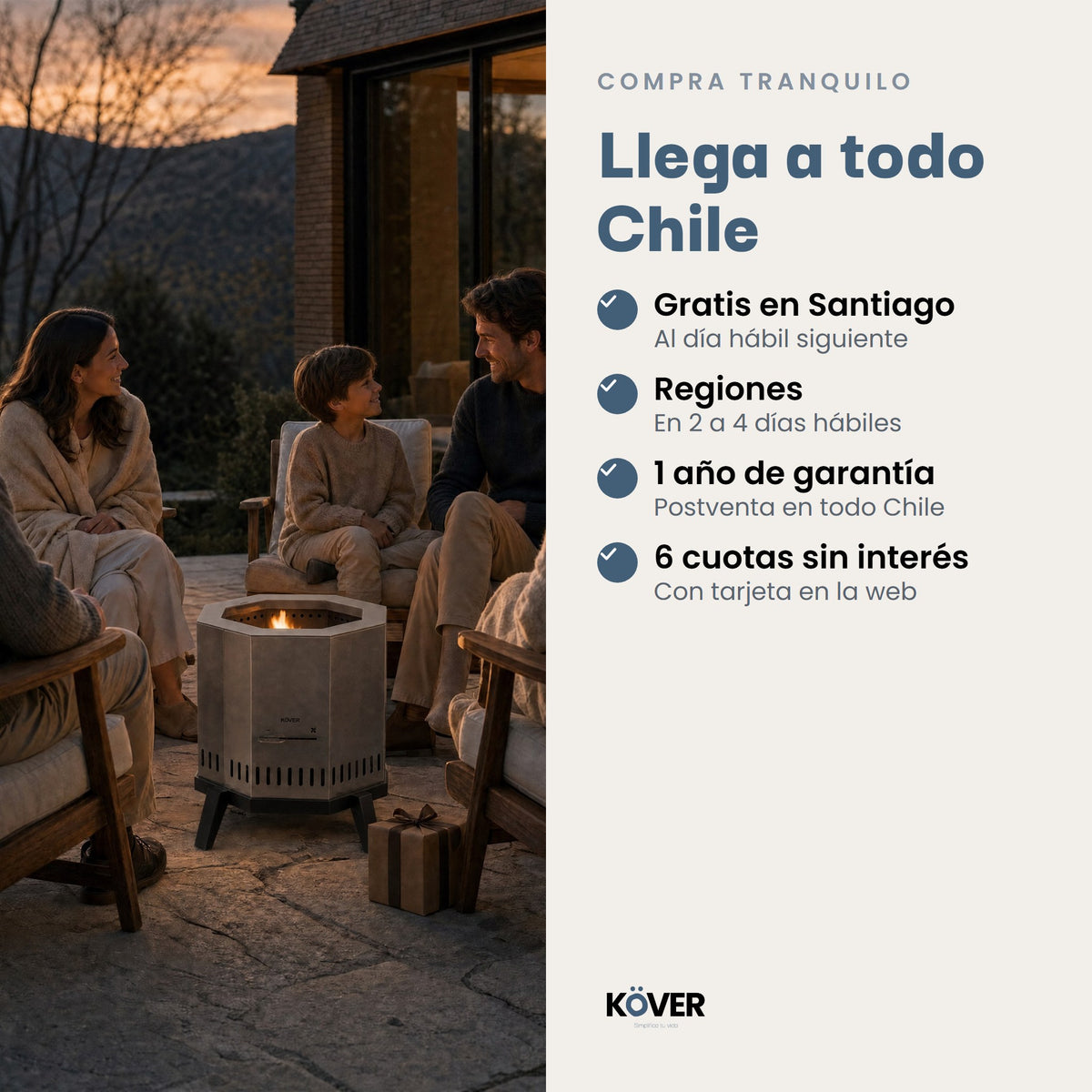 Brasero sin humo Aysén – envío gratis en Santiago y despacho a todo Chile
